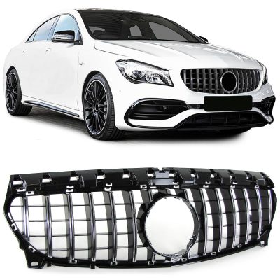 Grelha Frontal Preta Brilhante / Cromada Mercedes CLA C117 W117