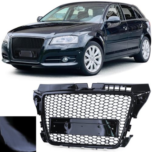 Grelha Frontal Preto Brilhante Audi A3 8P 08-13