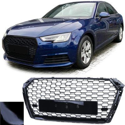 Grelha Frontal Preto Brilhante Audi A4 B9 8W 15-19