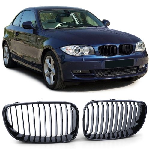Grelha Frontal Preta Brilhante BMW 1er E81 E82 E87 E88 07-12