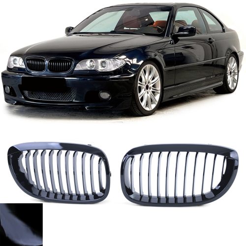Grelha Frontal Preta Brilhante BMW 3er E46 Coupe Cabrio 03-07