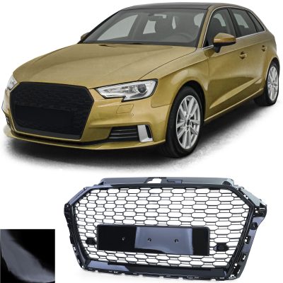 Grelha Frontal Preto Brilhante Audi A3 8V 16-20