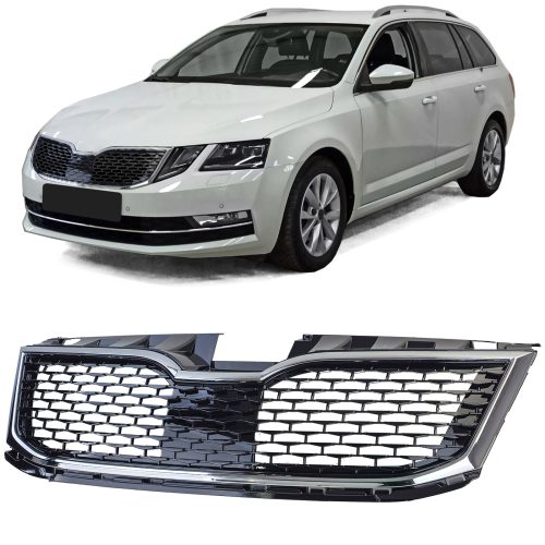 Grelha Frontal Preta Brilhante Skoda Octavia 5E