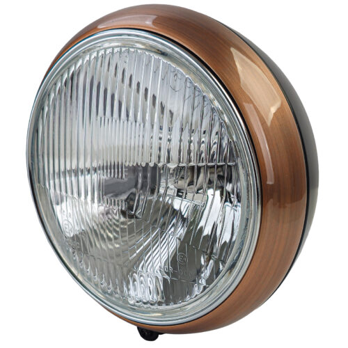 Farol universal de moto em vidro canelado de 7"