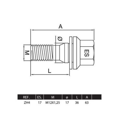 Kit Pernos ANTI-ROUBO de Jantes STIL-BULL ZH4