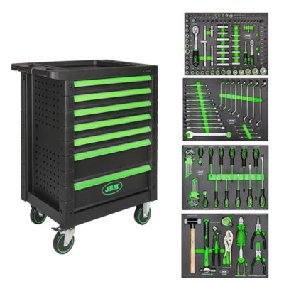 Carro de Ferramentas JBM de 7 Gavetas Verde - 172Pcs