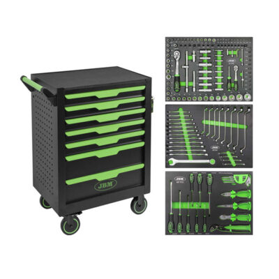 Carro de Ferramentas JBM de 7 Gavetas Verde - 154Pcs