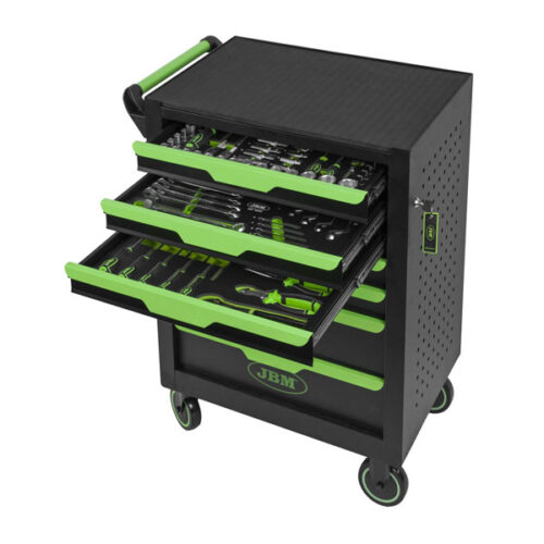 Carro de Ferramentas JBM de 7 Gavetas Verde - 154Pcs