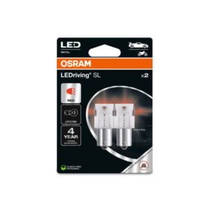 Lâmpadas LED Vermelho P21W 6000K 12V Osram LEDriving SL - Pack Duo Blister