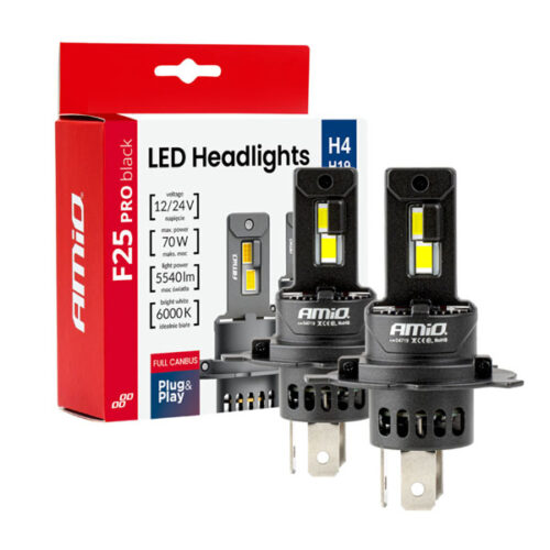 04719 Lâmpadas LED CANBUS H4 H19 F25 PRO 12V / 24V AMIO – Pack Duo Blister