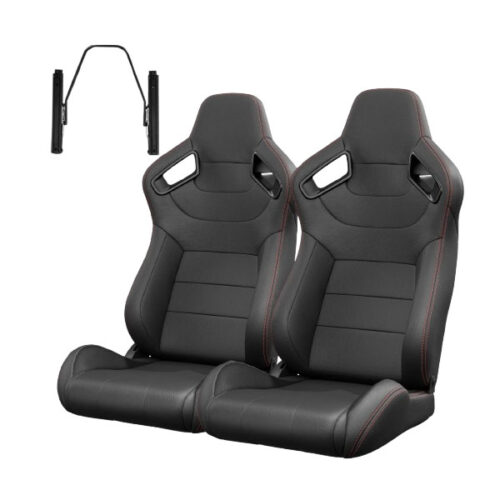 1053BK Semibaquets Desportivos em PVC Pretos